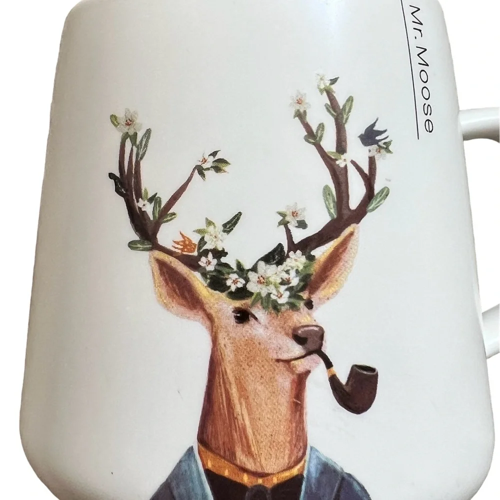 Cup with rabbit illustrations of "Mr. Moose". High quality ceramic - Picture 2 of 2
